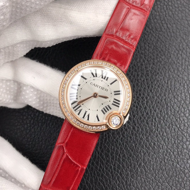 BALLON BLANC DE CARTIER QUARTZ ROSE GOLD CASE DIAMOND BEZEL