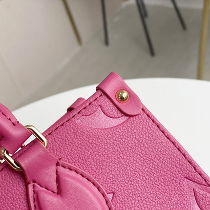 ONTHEGO MM 35CM PINK EMBOSSED GRAINED COWHIDE LEATHER