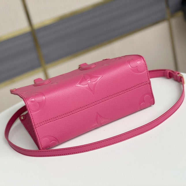 ONTHEGO MM 35CM PINK EMBOSSED GRAINED COWHIDE LEATHER