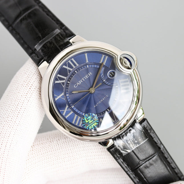 BALLON BLEU 42MM STEEL CASE BLUE DIAL LEATHER