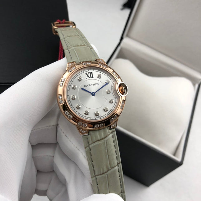 BALLON BLEU 36MM ROSE GOLD CASE DIAMOND NUMERALS