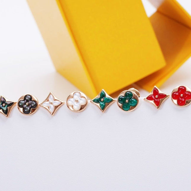 COLOR STAR AND SUN PINK GOLD EARRINGS