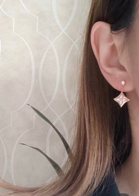 COLOR STAR EARRINGS PINK GOLD