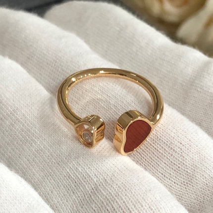 HAPPY HEART PINK GOLD RING