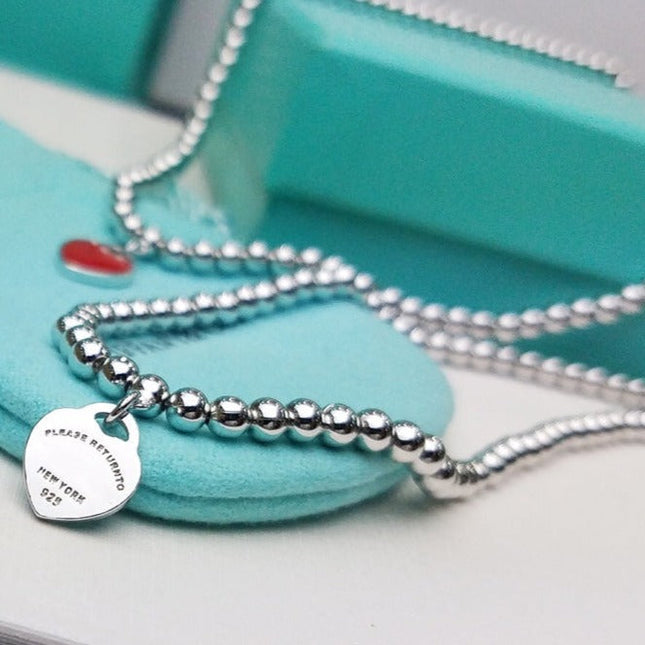 HEART PEDANT SILVER BALL CHAIN NECKLACE