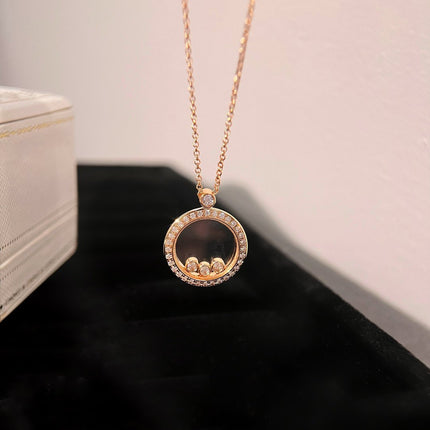 HAPPY HEART DIAMOND PINK GOLD NECKLACE
