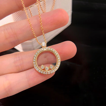 HAPPY HEART DIAMOND PINK GOLD NECKLACE