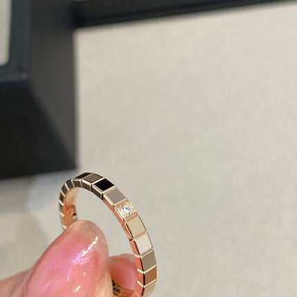 ICE CUBE PINK GOLD RING