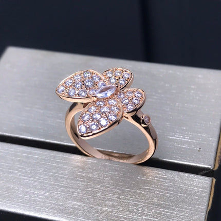 BUTTERFLY PINK GOLD DIAMOND RING