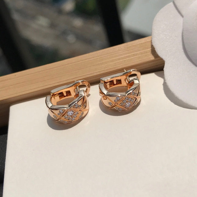 CRUSH DIAMOND PINK GOLD EARRINGS