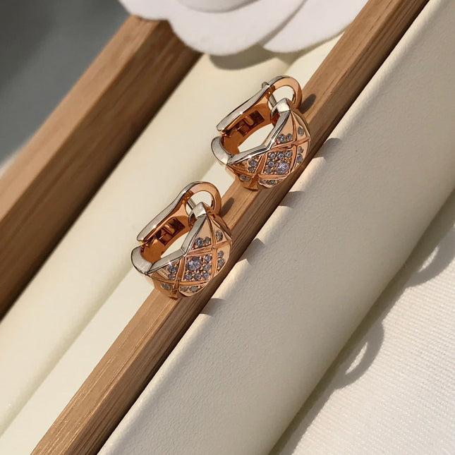 CRUSH DIAMOND PINK GOLD EARRINGS