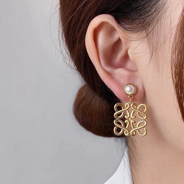 LARGE ANAGRAM MOP GOLD EARRINGS