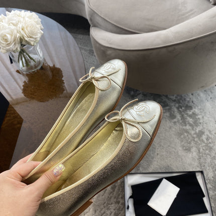 BALLET FLATS LIGHT GOLD LAMBSKIN