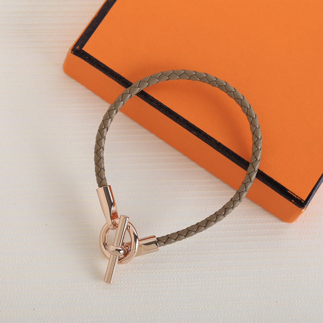 GLENAN PINK GOLD LEATHER BRACELET