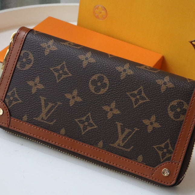 TRUNK ZIPPY WALLET 19.5 BROWN MONOGRAM CANVAS