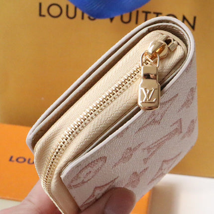 LOU WALLET 11.5 WHITE PINK MONOGRAM CANVAS