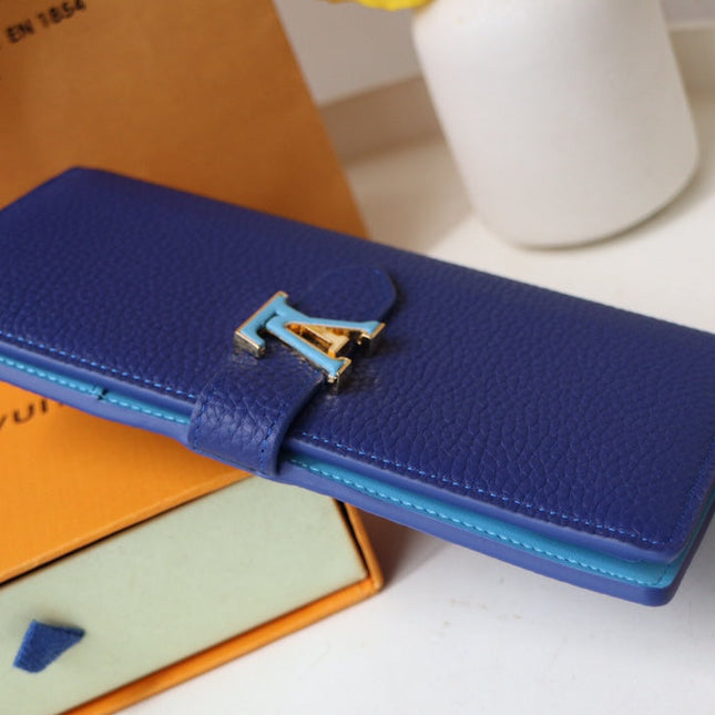 VERTICAL WALLET CAPUCINES BLUE