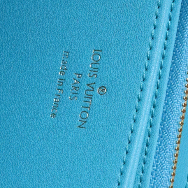 ZIPPY WALLET 19 CLOUD BLUE EMBOSSED LAMBSKIN