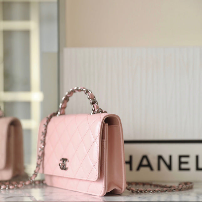 CC WOC 19 PINK LAMBSKIN SILVER HARDWARE