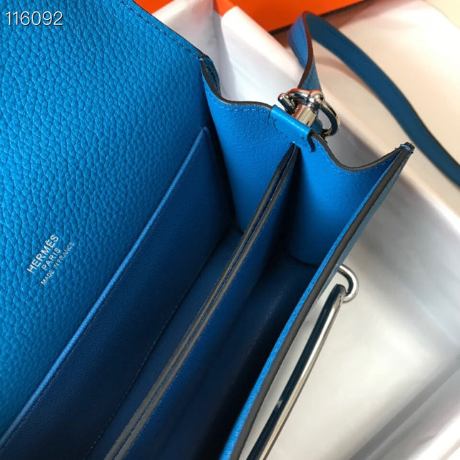 HM SAC ROULIS 19 COBALT CALFSKIN