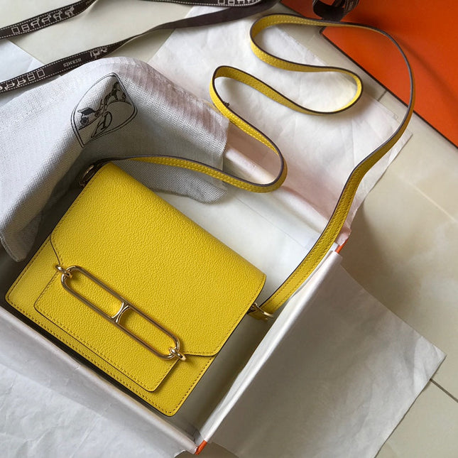 HM SAC ROULIS 19 LEMON CALFSKIN