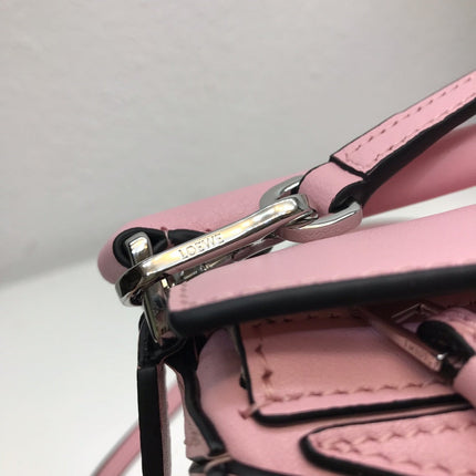 LOE MINI 18 PUZZLE BAG IN BRIGHT PINK CALFSKIN