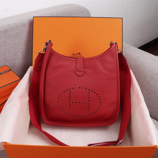 HM EVELYNE BAG 28 RED CALFSKIN