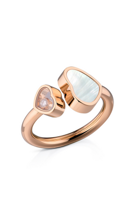 HAPPY HEART PINK GOLD RING