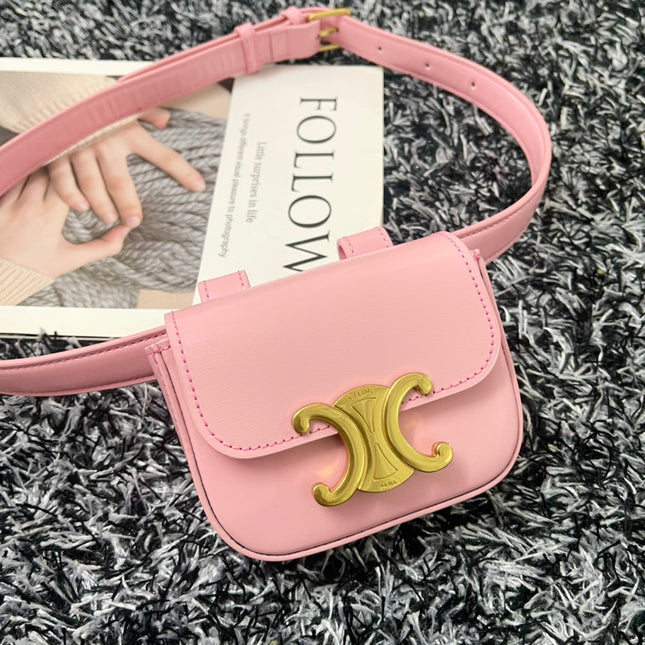 MINI TRIPHOME 11 WAIST BAG PINK PASTEL CALFSKIN