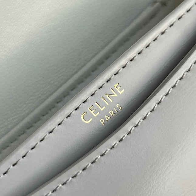 TRIOMPHE SHINY CALFSKIN HANDBAG 18 WHITE