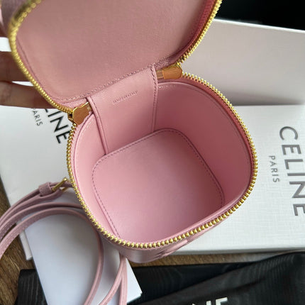 COSMETIC CASE 9 SMOOTH CALFSKIN PINK PASTEL BAG