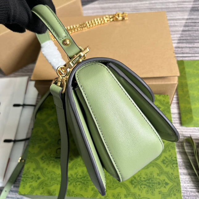 BLONDIE 23 TOP-HANDLE BAG LIGHT GREEN CALFSKIN