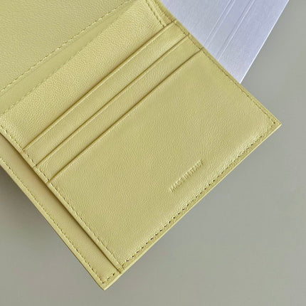 TRIPHOME 10 TRIFOLD WALLET CALFSKIN YELLOW PASTEL