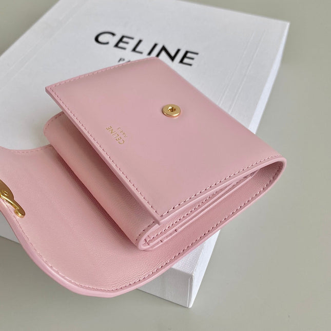 TRIPHOME 10 TRIFOLD WALLET CALFSKIN PINK PASTEL