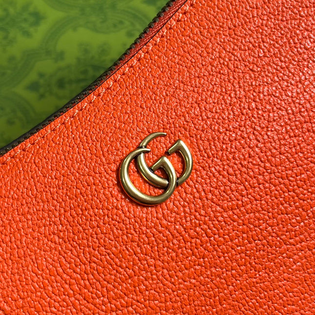 APHRODITE MINI 21 SHOULDER BAG IN ORANGE RED CALFSKIN