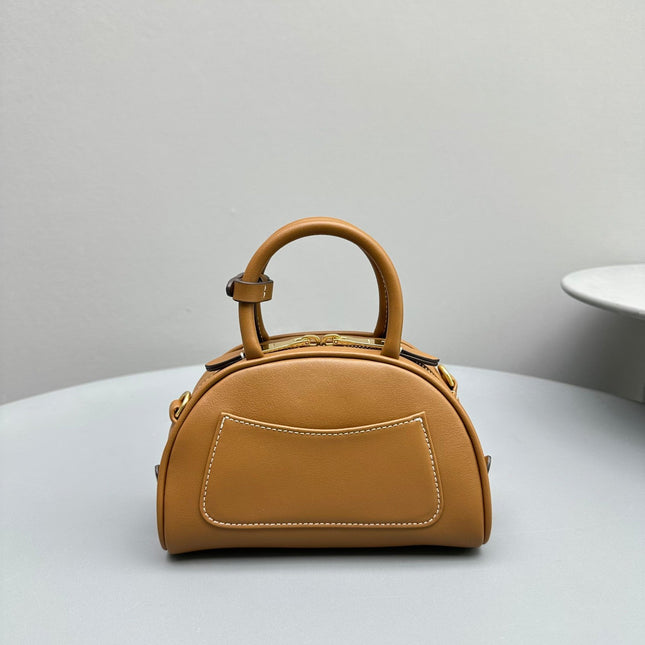 TOP-HANDLE 18 BAG IN CARAMEL BROWN CALFSKIN