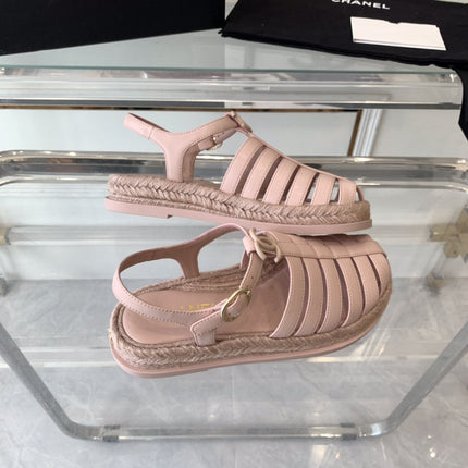 cc roman sandals pink lambskin