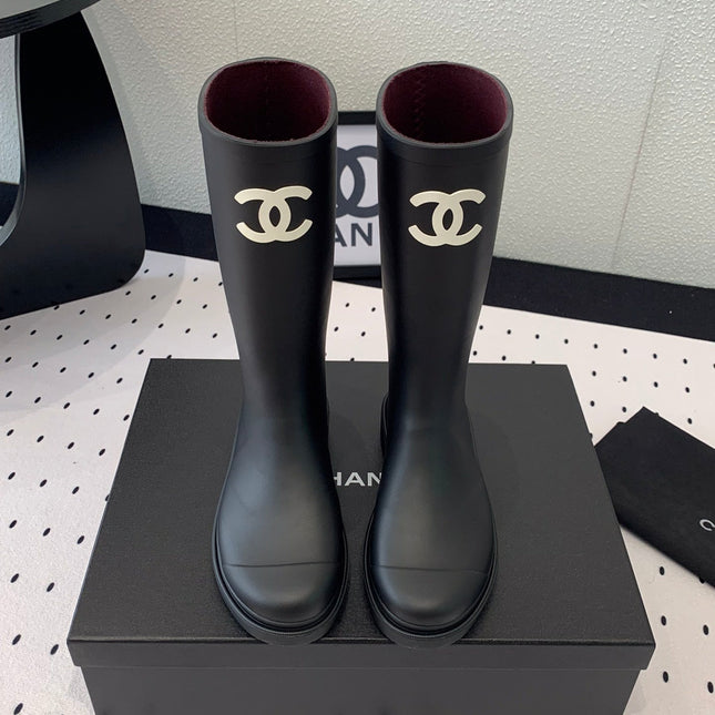 cc rainboot chanel black coler