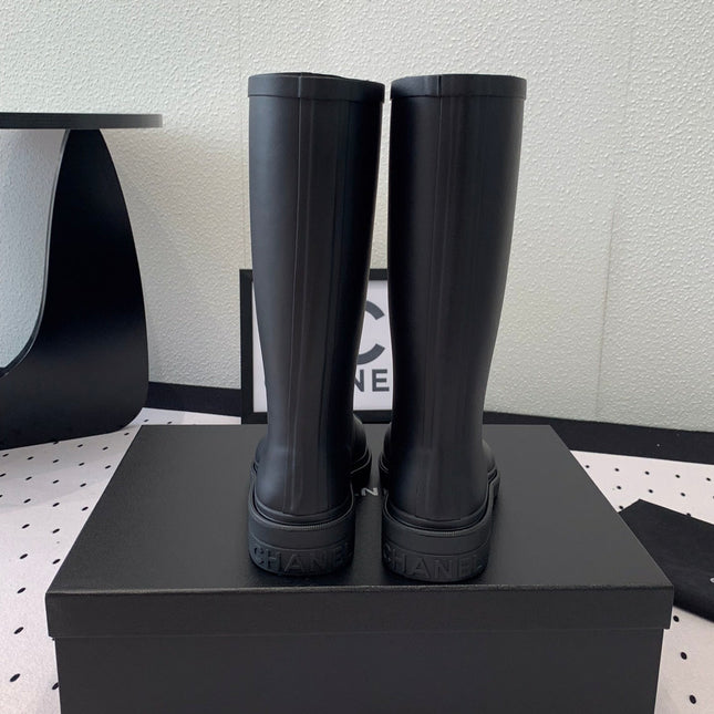 cc rainboot chanel black coler