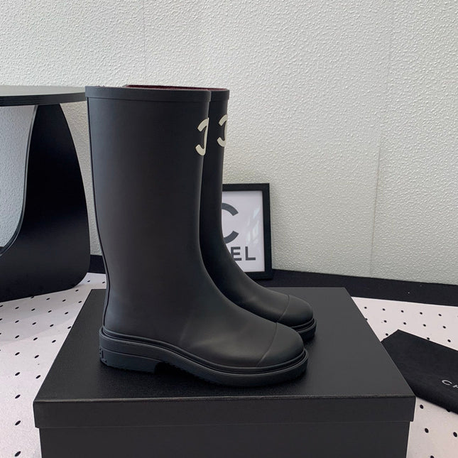 cc rainboot chanel black coler