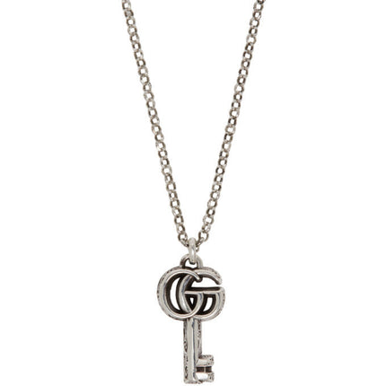 GG SILVER DOUBLE G KEY NECKLACE