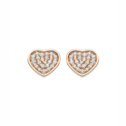 HAPPY HEART EARRINGS PINK GOLD DIAMOND