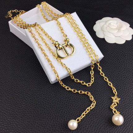 STAR CD GOLD 2 PEARL NECKLACE