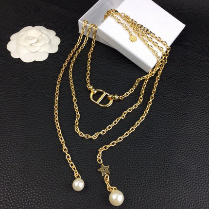 STAR CD GOLD 2 PEARL NECKLACE