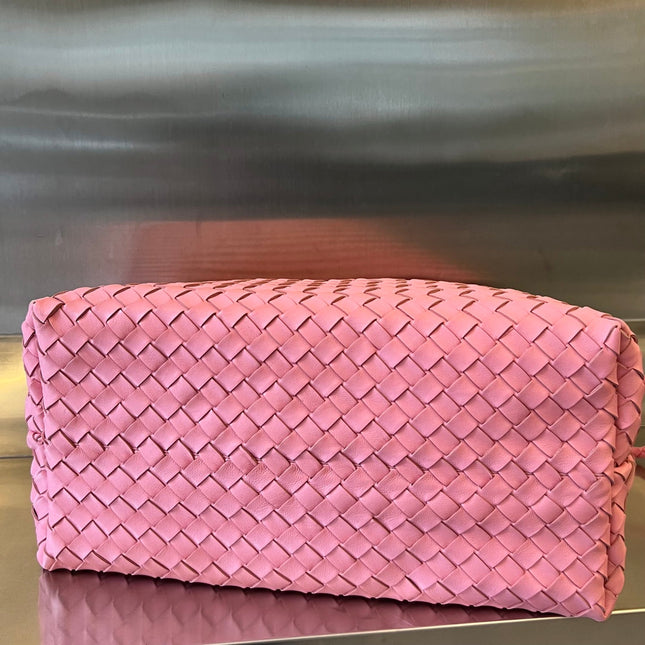 BV LARGE ANDIAMO 45CM PINK LAMBSKIN