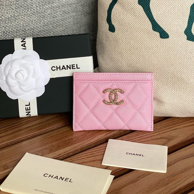 CC CARD HOLDER 10 PINK CAVIAR