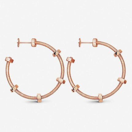 NUTS AND BOLTS PINK GOLD EARRINGS
