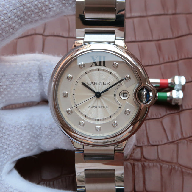 BALLON BLEU DATE 42 SILVER DIAL DIAMOND NUMERALS