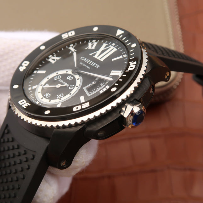 CALIBRE DIVER 42 AUTOMATIC BLACK CASE STEEL BEZEL