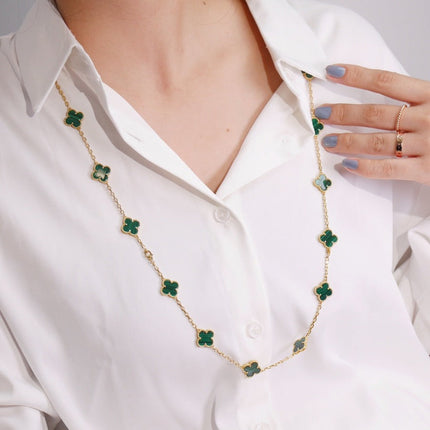 CLOVER 20 MOTIFS MALACHITE GOLD